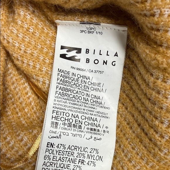 Billabong Mustard Ribbed Crop Top - Picture 3 of 6